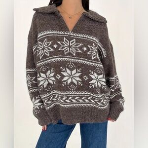 Grey Bandit Winter Cozy Brown Pullover Sweater size XLL
